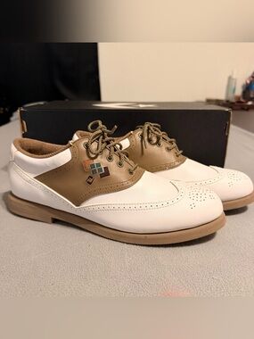 Foot-Joy Womens Size 9.5 Wingtip Lace Up Golf Shoes Oxford Loafers Green-Joys